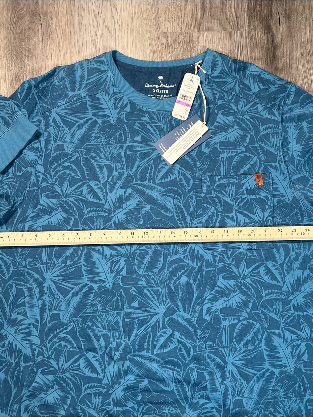 New Tommy Bahama Mens XXL Ben and Terry Twilight Palms Sweatshirt Buccaneer Blue - Picture 7 of 8